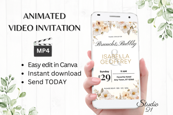 Boho Wedding Brunch Invite W9302: Effortless Elegance
