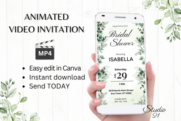 Classic Bridal Shower Invite W4404: Your Instant Digital Celebration