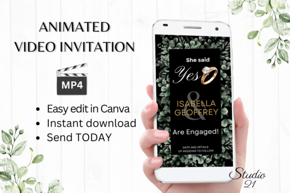Classic Engagement Announcement W1401B: Timeless Elegance for Modern Invites