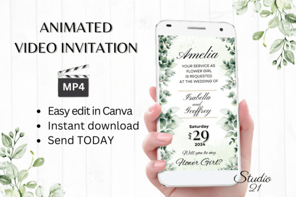 Classic Flower Girl Proposal W3404FG: A Timeless Digital Invitation