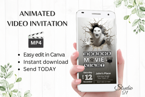 Create Spooky Cinema Magic with a Digital Halloween Movie Invitation
