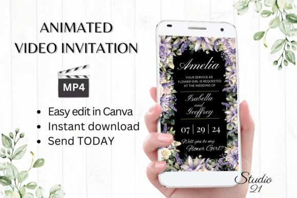 Digital Flower Girl Proposal: Elegant Animated Invites