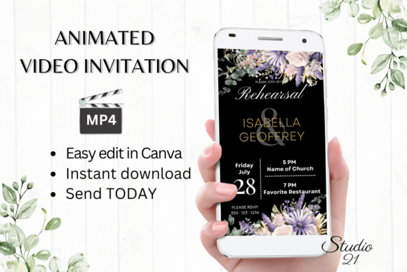 Digital Rehearsal Dinner Invite W7413: Your Instant Animated Evite