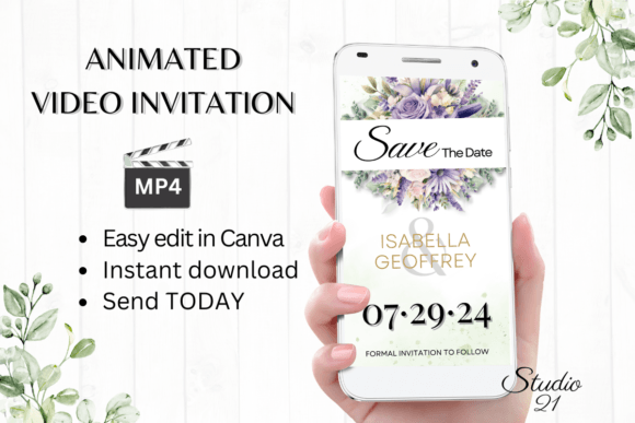 Digital Save the Date Announcement W2416: A Modern Solution