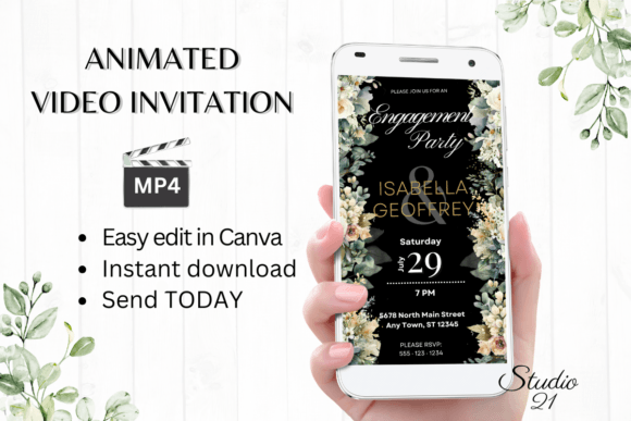Electronic Engagement Party Invite W1425: A Modern Animated Solution