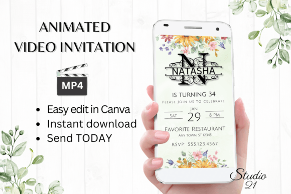 Electronic Invite (Monogram Letter N): Your Animated Invitation Template