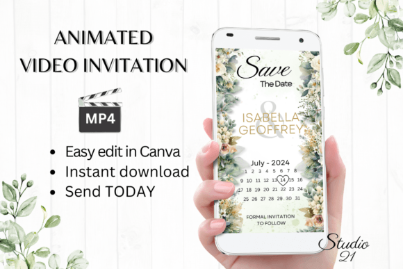 Electronic Save the Date W2424B: Your Animated Digital Invitation