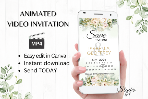 Electronic Save the Date W2428B: Instant Animated Invites