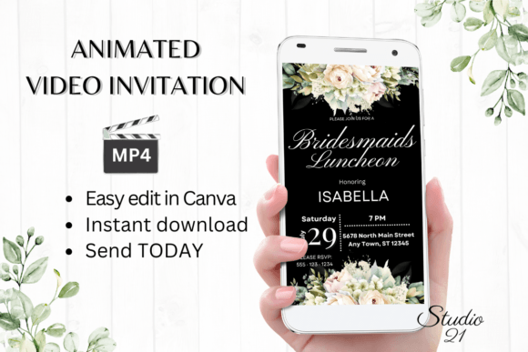 Elegant Invites: The Electronic Bridesmaid Luncheon W4429BL