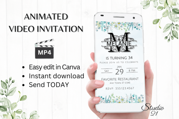 Elegant Monogram Letter M: Your Digital Invitation Template