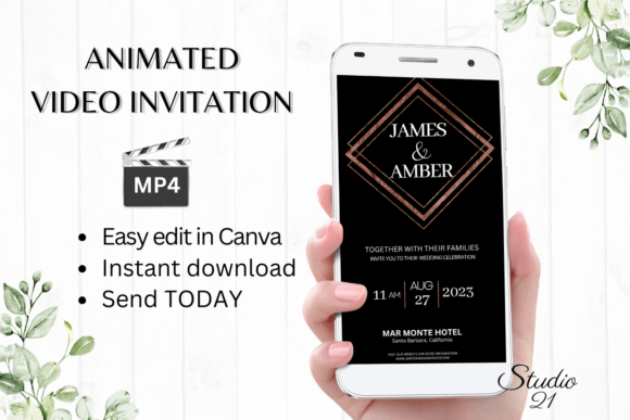 Elevate Your Special Day with Minimalist Wedding Invitation W8923