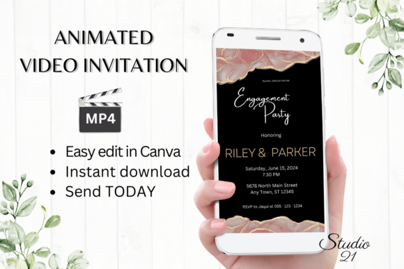 Minimalist Engagement Party Invite W1929: A Modern Celebration Template