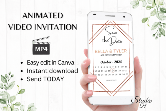 Minimalist Save the Date W2924B: A Modern Digital Solution
