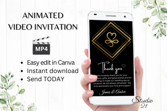 Minimalist Wedding Thank You W9913TU: A Designer's Modern Asset
