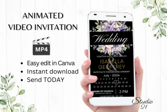 Modern Elegance: A Guide to Digital Wedding Invitation W8417B
